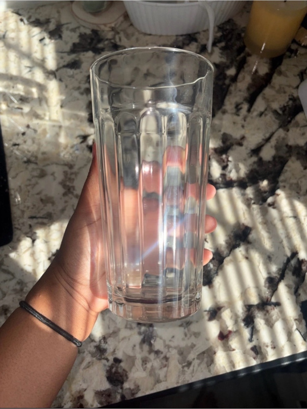 Starbucks Clear Faceted Highball Glass - Classic Beverage Tumbler